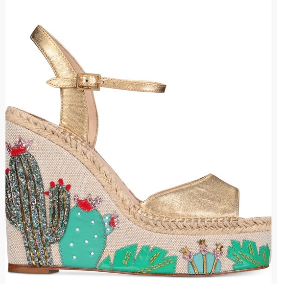 Kate Spade Dallas Cactus Wedges Espadrille Sandals size 10 - Picture 2 of 10